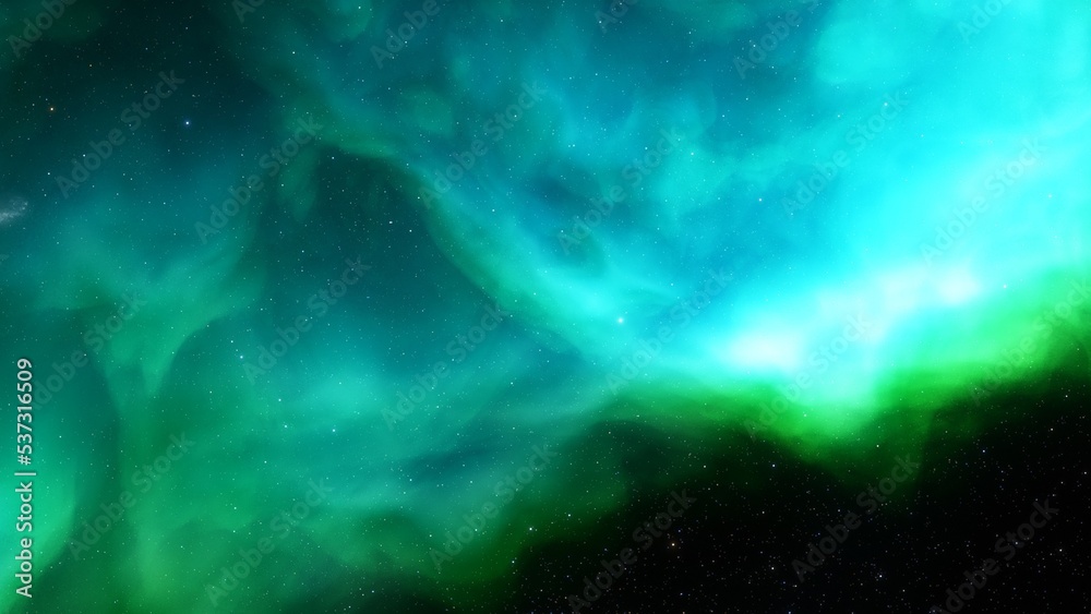 Fototapeta premium Deep space nebula with stars. Bright and vibrant Multicolor Star field Infinite space outer space background with nebulas and stars. Star clusters, nebula outer space background 3d render 