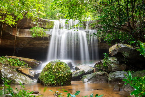 Waterfall in the middle of the natural forest