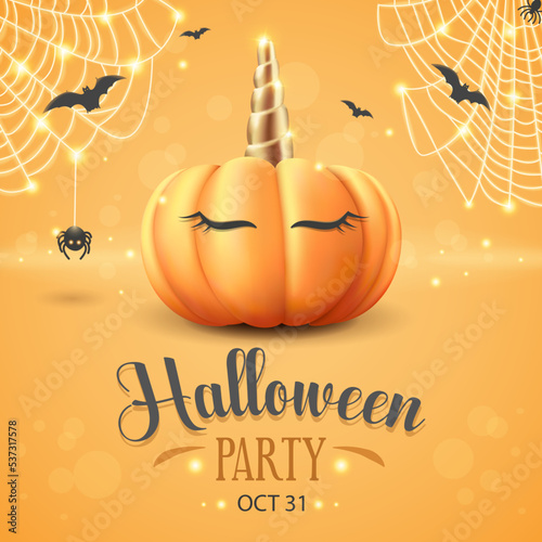 Yellow banner for halloween party