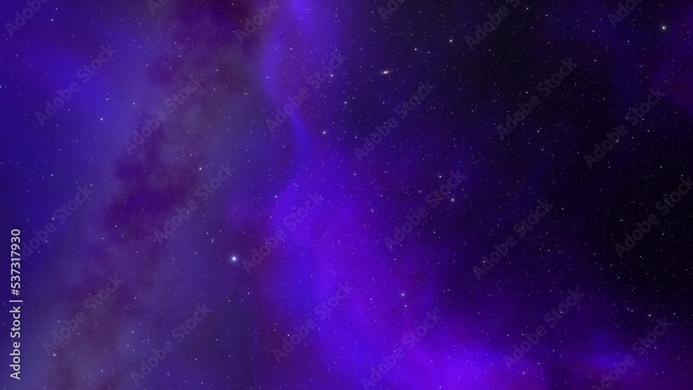 Cosmic background with a nebula and stars
