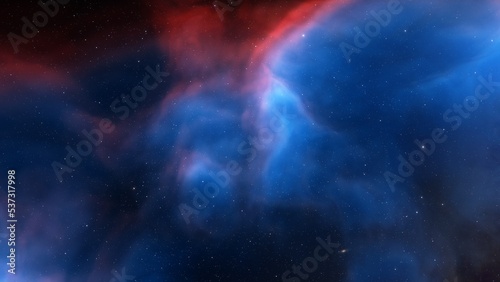 Cosmic background with a nebula and stars © ANDREI