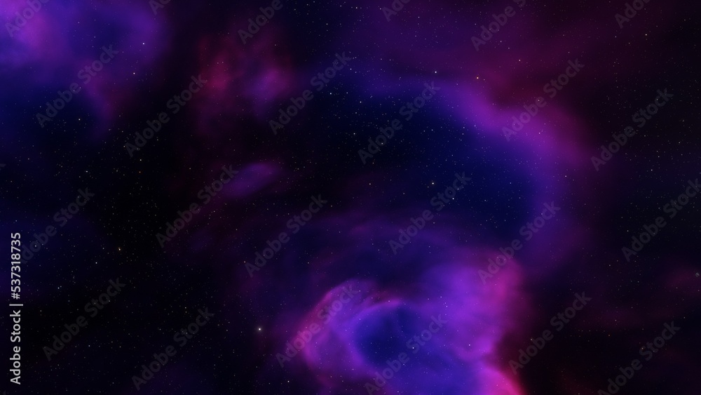 Deep space nebula with stars. Bright and vibrant Multicolor Starfield Infinite space outer space background with nebulas and stars. Star clusters, nebula outer space background 3d render
