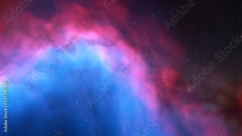 Space background with stardust and shining stars. Realistic cosmos and color nebula. Colorful galaxy. 3d illustration 