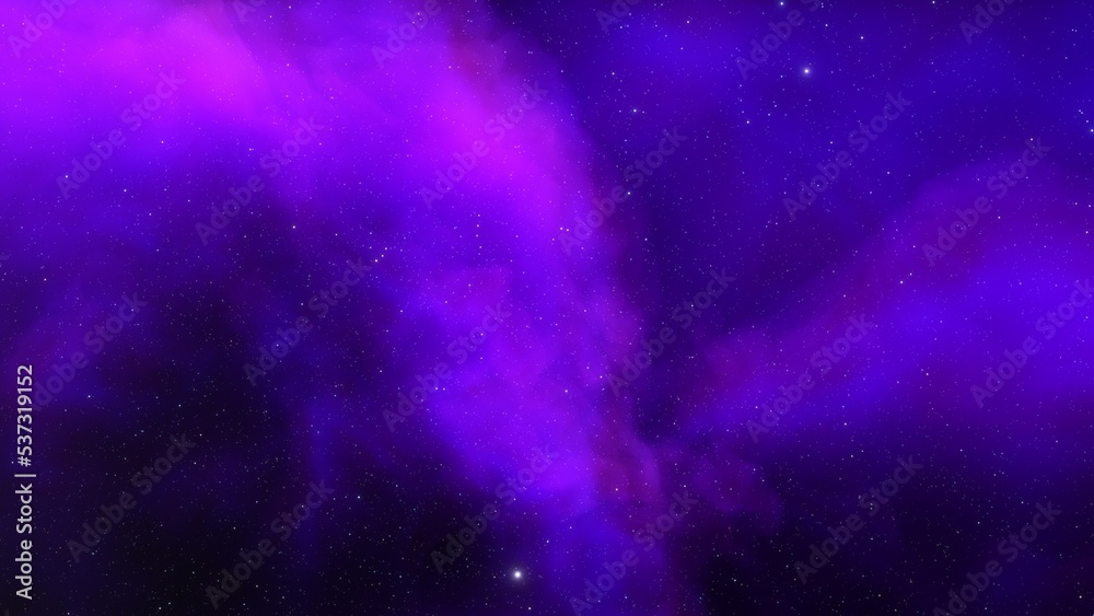 nebula gas cloud in deep outer space, science fiction illustration, colorful space background with stars 3d render