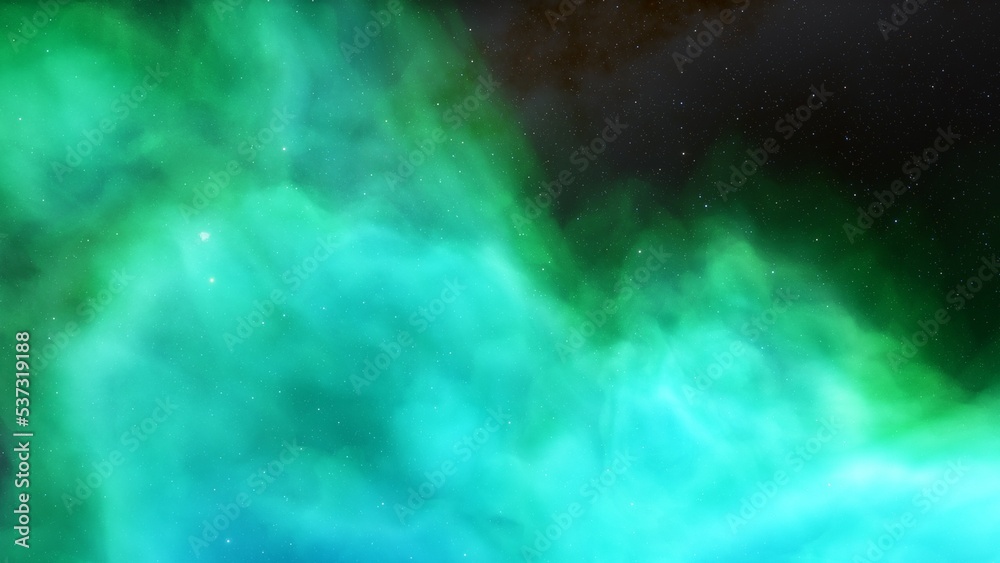 Fototapeta premium nebula gas cloud in deep outer space, science fiction illustration, colorful space background with stars 3d render