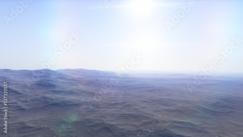 landscape on planet Mars  scenic desert scene on the red planet