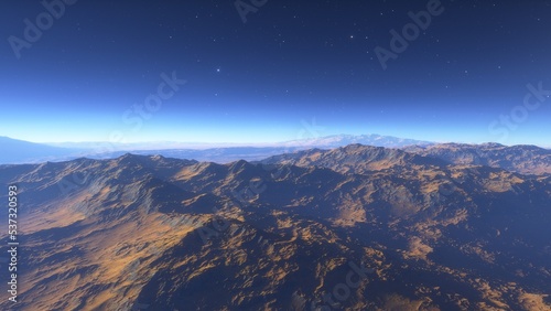 landscape on planet Mars, scenic desert scene on the red planet © ANDREI
