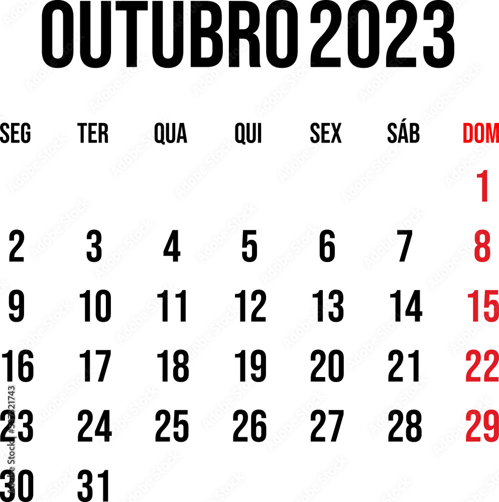 october-2023-calendar-vector-in-flat-and-clean-style-week-start-on