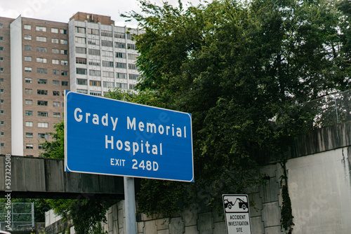sign on the street atlanta grady memorial