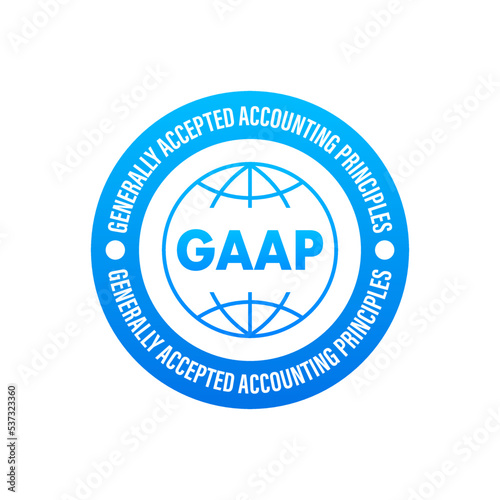 GAAP - generally accepted accounting principles label icon, badge. Vector stock illustration. photo