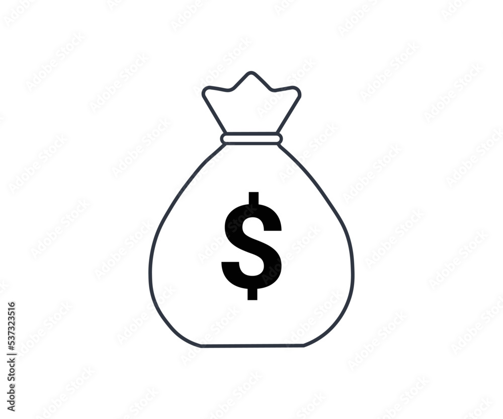 Simple money bag icon.
Simple money bag icon.