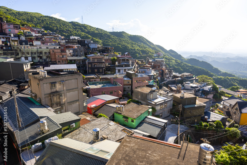 Fototapeta premium Taiwan Jiufen village on the mountain