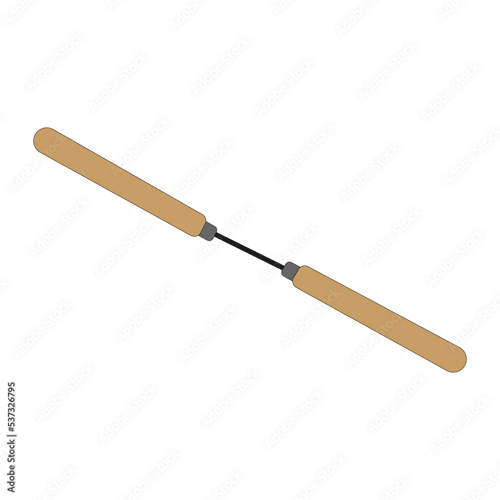 Nunchucks isolated on a white background. Vector graphics, icon. Close up. Nunchucks isolated on a white background. Vector graphics, icon. Close up.