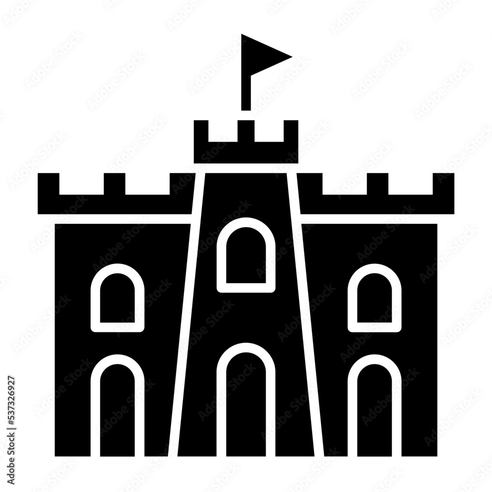 Sand Castle Glyph Icon Sand Castle Glyph Icon
