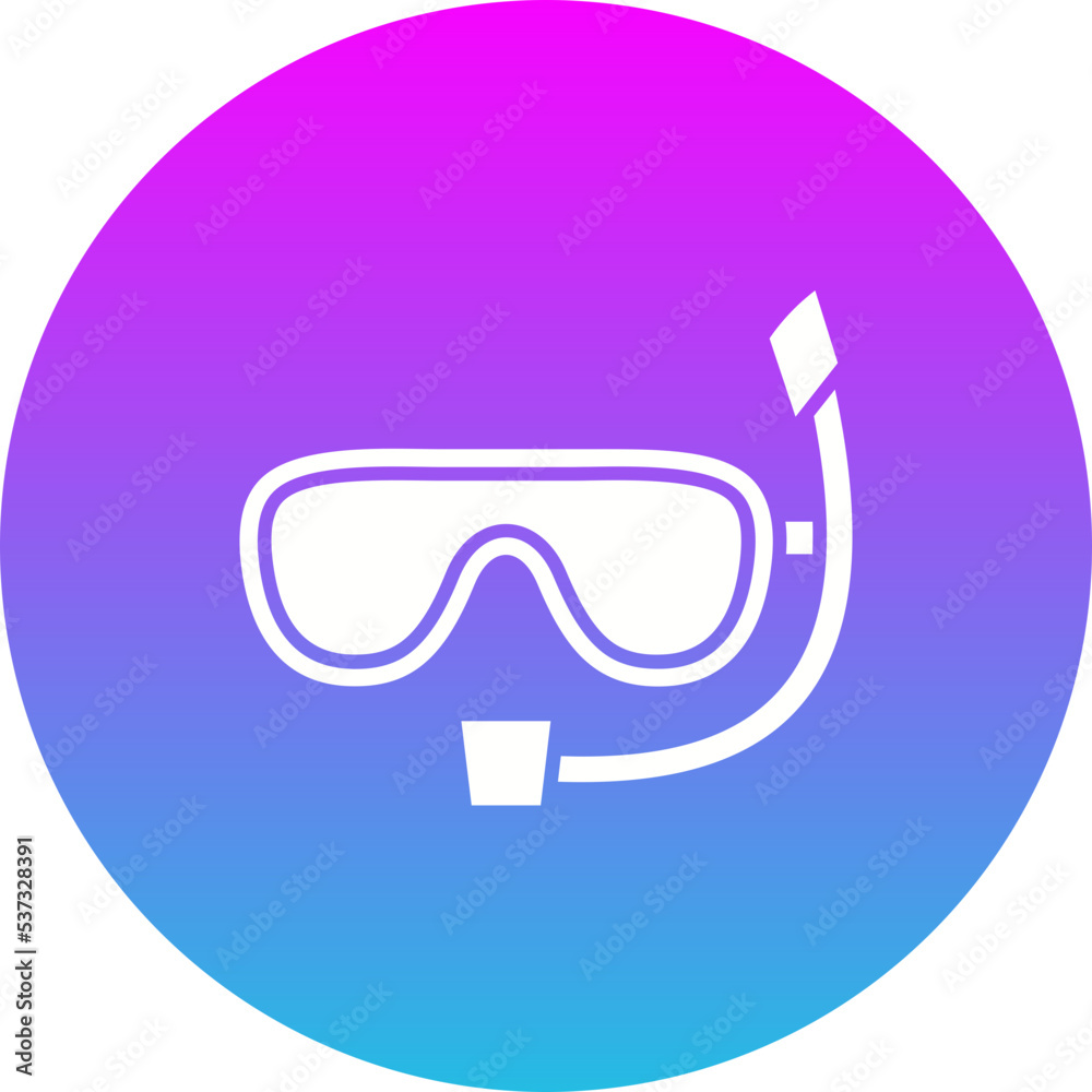 Snorkel Gradient Circle Glyph Inverted Icon Snorkel Gradient Circle Glyph Inverted Icon