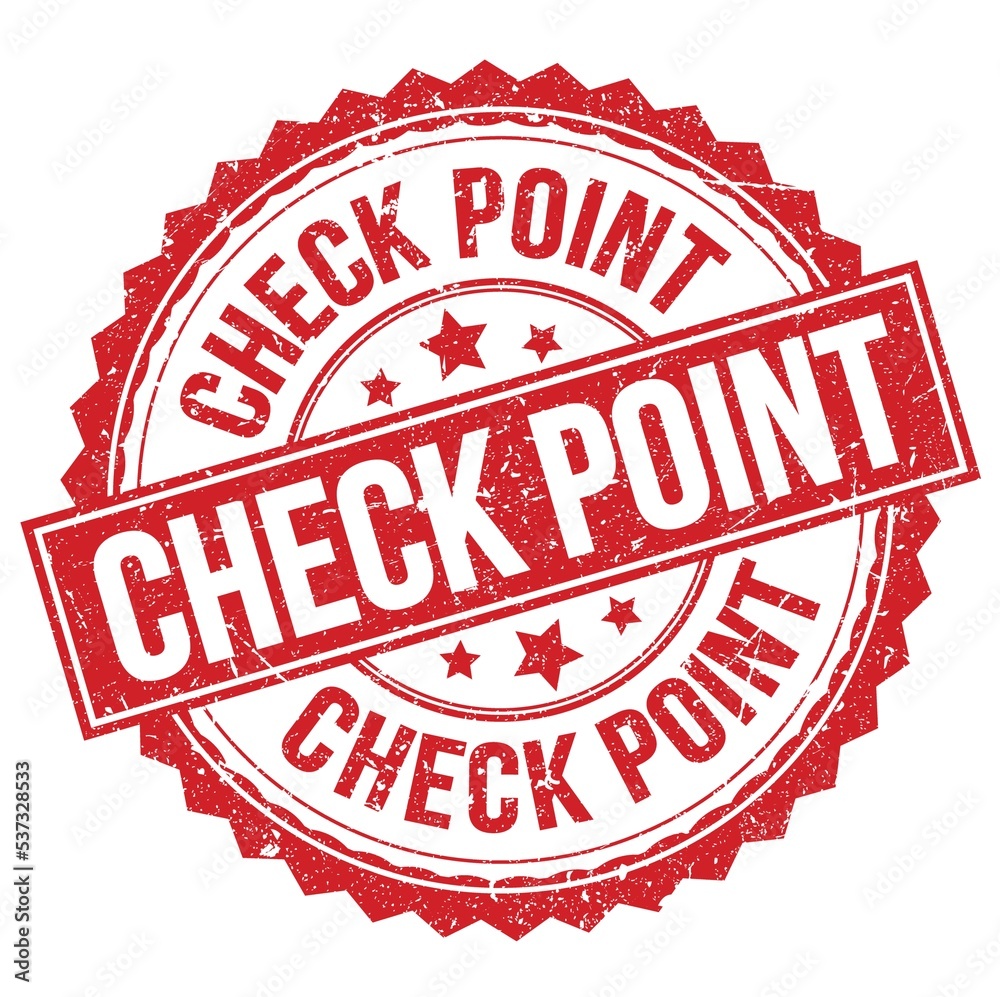 CHECK POINT text on red round stamp sign CHECK POINT text on red round stamp sign