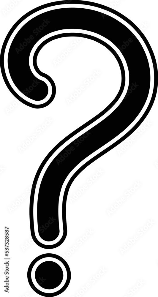 Naklejka premium Hand Drawn Symbol of a Question Mark Icon