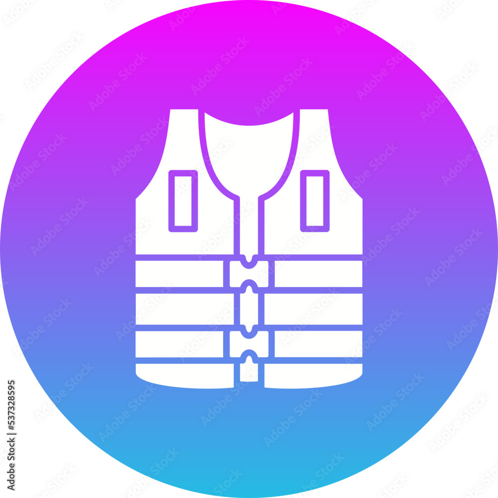Life Jacket Gradient Circle Glyph Inverted Icon Life Jacket Gradient Circle Glyph Inverted Icon