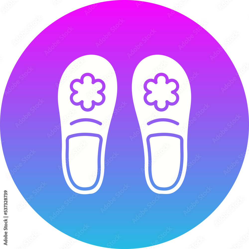 Slippers Gradient Circle Glyph Inverted Icon Slippers Gradient Circle Glyph Inverted Icon