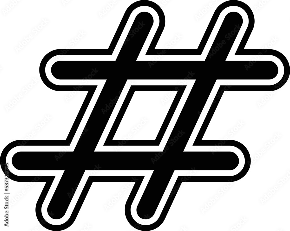Obraz premium Hash Tag Symbol, Hand Drawn Hashtag Icon