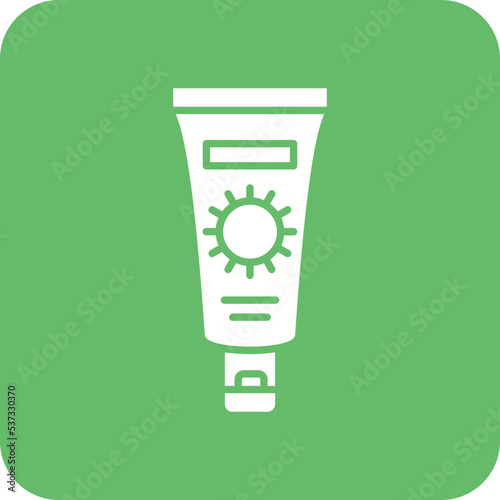 Sunscreen Multicolor Round Corner Glyph Inverted Icon