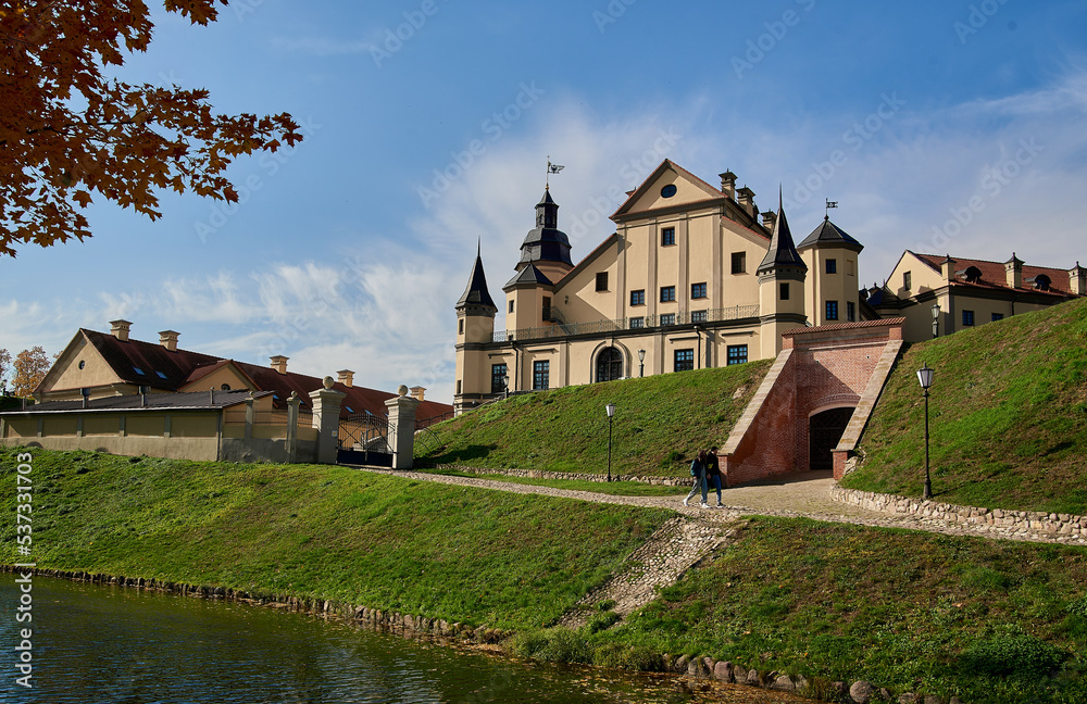 castle in the village castle in the village