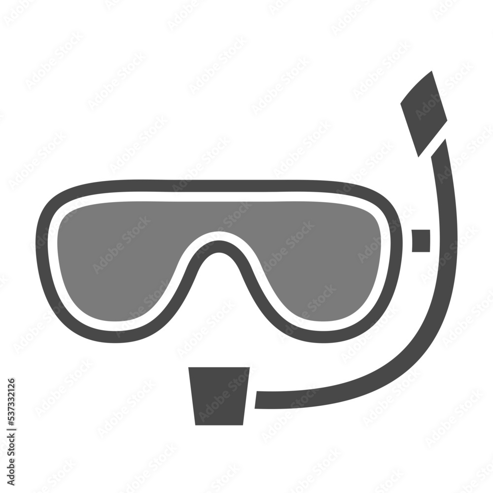 Snorkel Greyscale Glyph Icon
