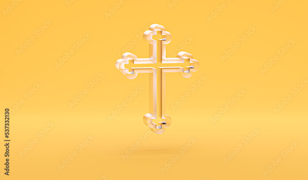 Glass sign on yellow background 3d render Glass sign on yellow background 3d render