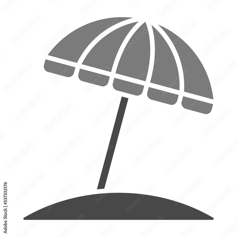 Sun Umbrella Greyscale Glyph Icon Sun Umbrella Greyscale Glyph Icon