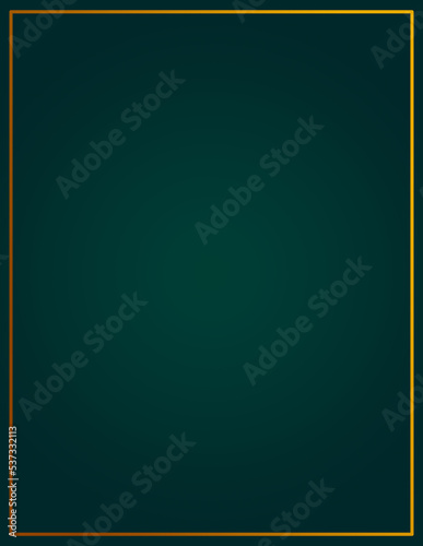 dark green background with luxury golden border looks like a frame