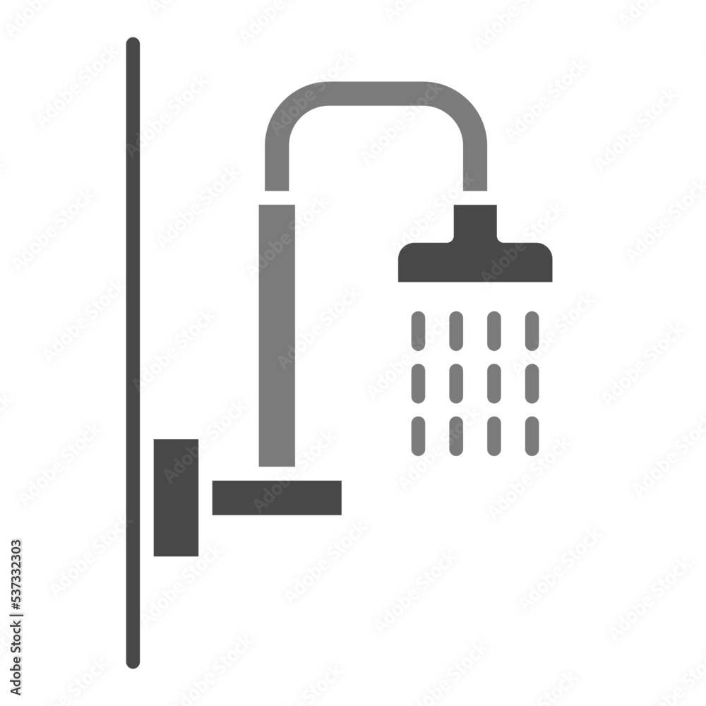 Shower Greyscale Glyph Icon Shower Greyscale Glyph Icon