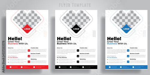 Business Marketing Flyer Template, Geometric shape Flyer Circle Abstract Colorful concepts, poster flyer pamphlet brochure cover design layout space, Creative Design, IT company flyer and editable.
