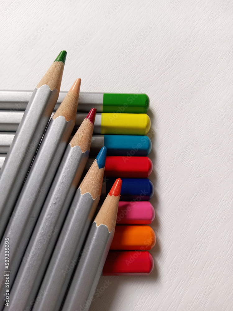 Obraz premium colored pencils on a white background