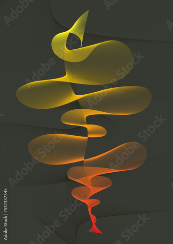Abstract twist. Vertical waves. Organic gradient composition on a background. Curved lines in blend motion.