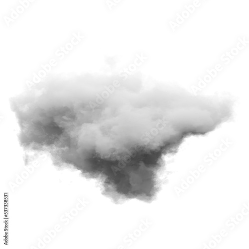 single white cloud with transparent background
