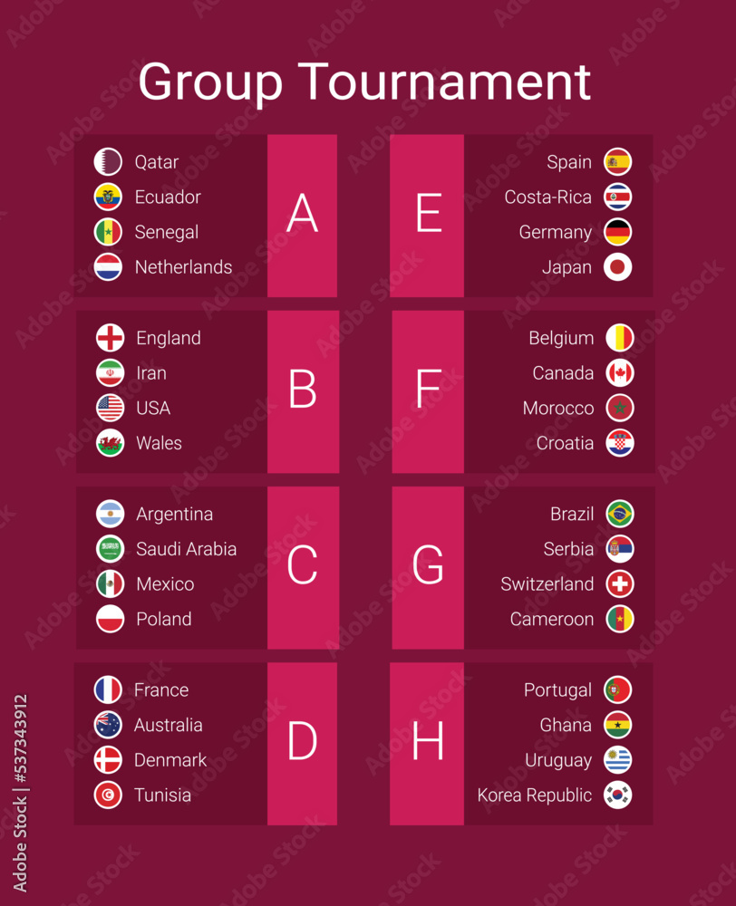 FIFA World Cup. World Cup 2022. Match schedule template