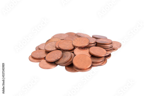 Stacks of copper coins
