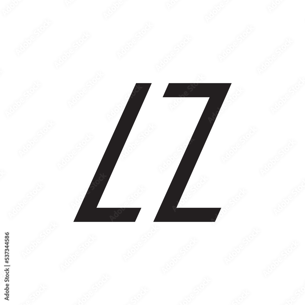 LZ letter logo design vector isolated on white background. - obrazy, fototapety, plakaty 
