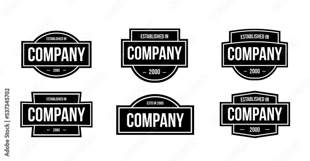 Label Logo vector templates. Vector set of retro black badges. - obrazy, fototapety, plakaty 