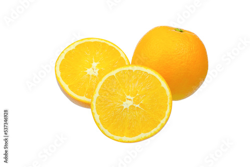 navel oranges on white background