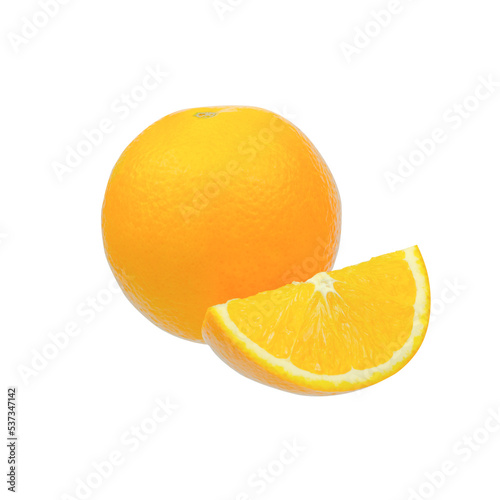 navel oranges on white background