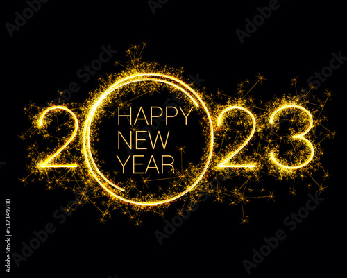2023 sparkling burning golden numbers