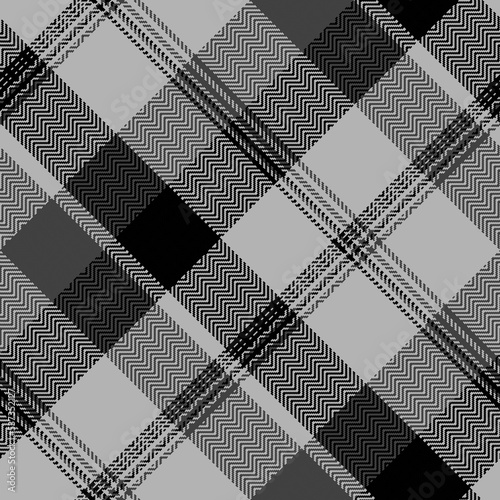 Black and white plaid seamless pattern.