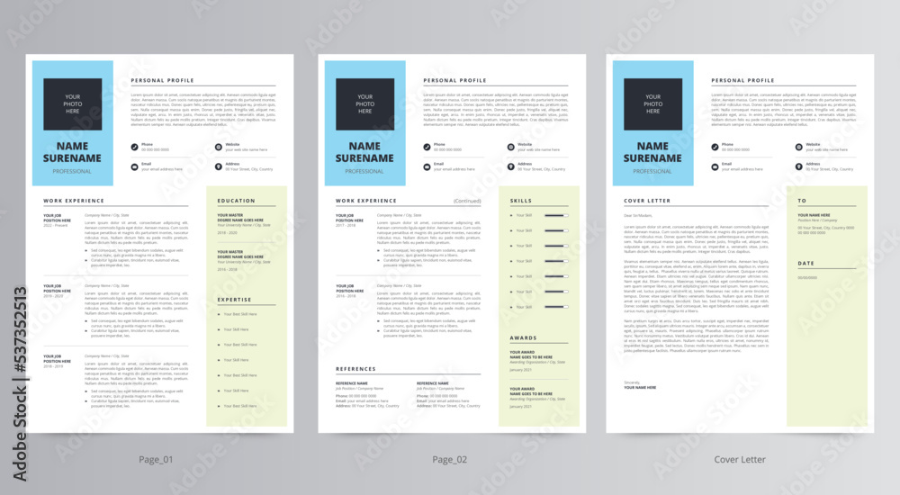 Clean Resume or CV and Cover Letter Template Clean Resume or CV and Cover Letter Template