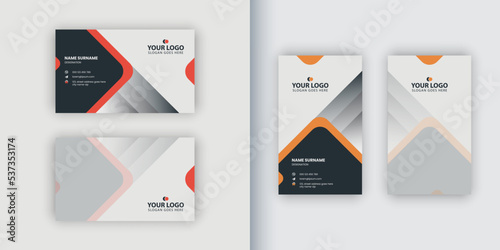 Abstract business card design horizontal and vertical
