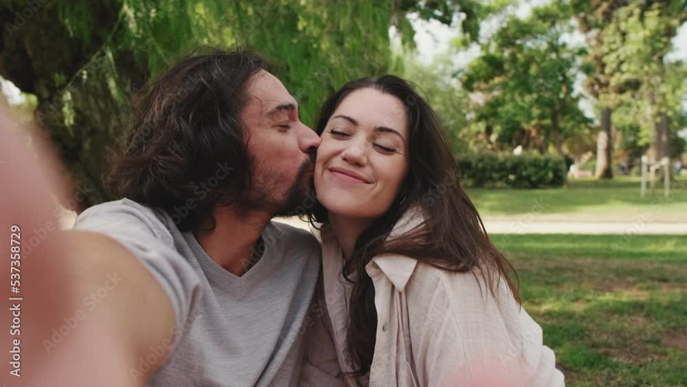 Close-up of couple in love taking selfie on mobile phone Close-up of couple in love taking selfie on mobile phone