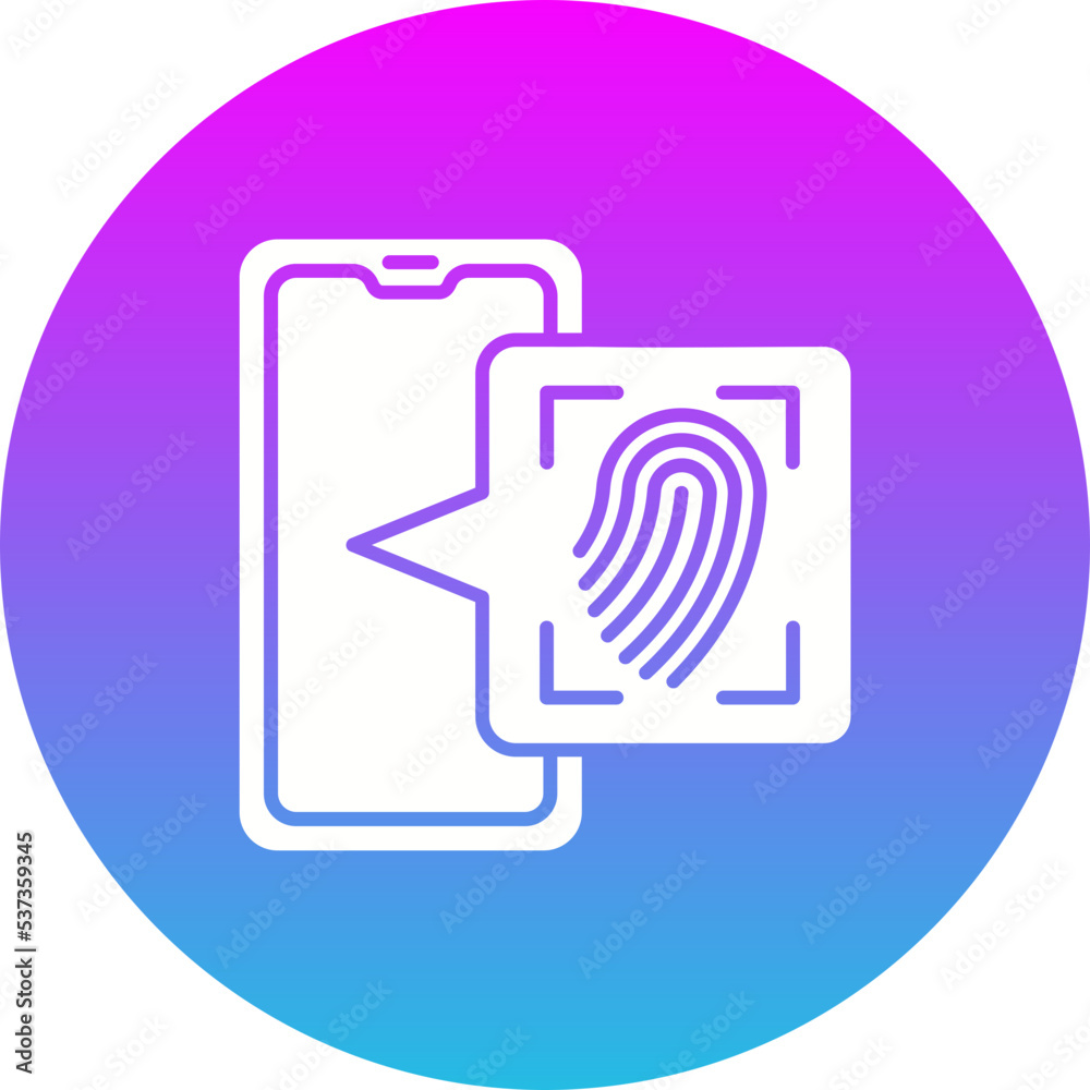 Fingerprint Scan Gradient Circle Glyph Inverted Icon Fingerprint Scan Gradient Circle Glyph Inverted Icon