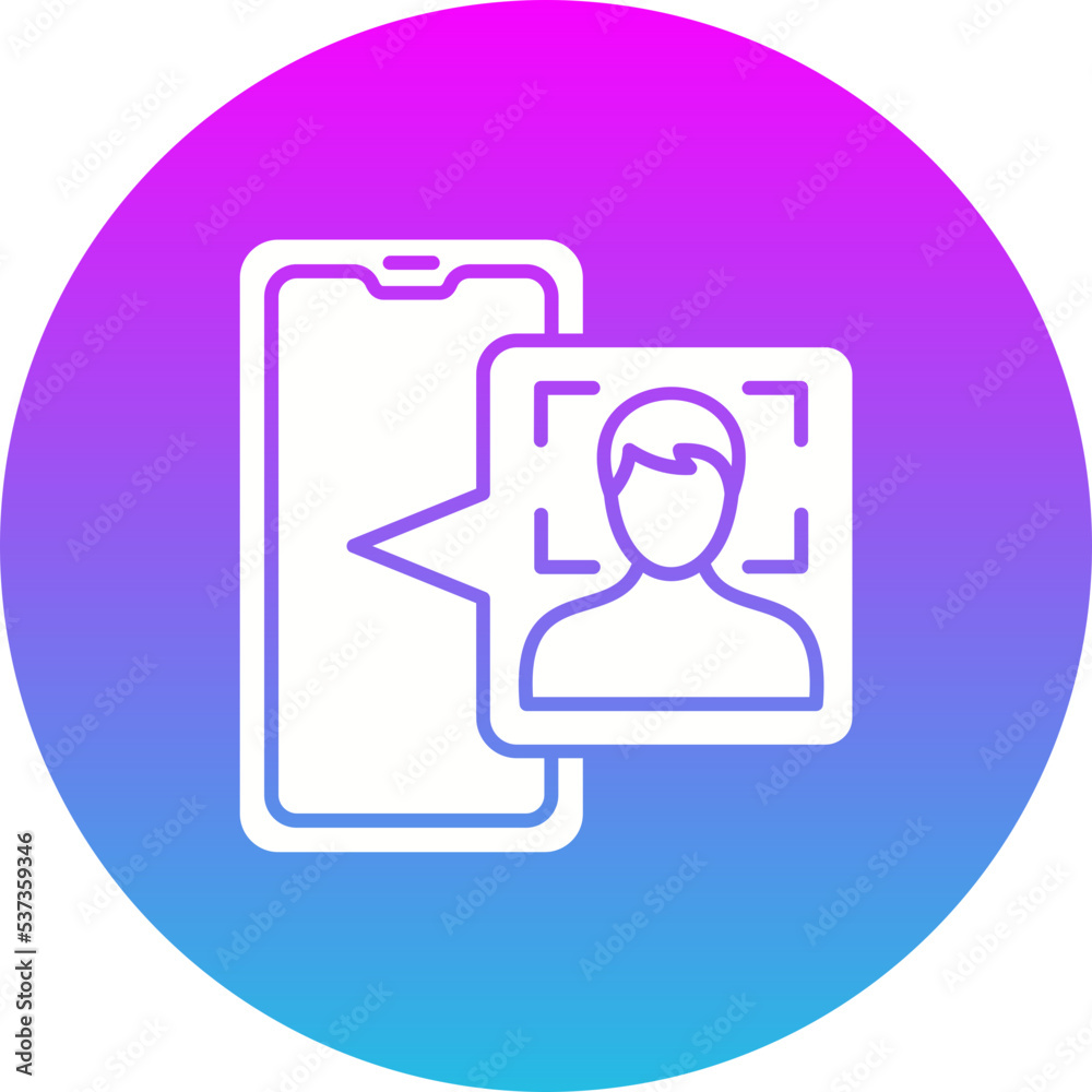 Face Scan Gradient Circle Glyph Inverted Icon Face Scan Gradient Circle Glyph Inverted Icon