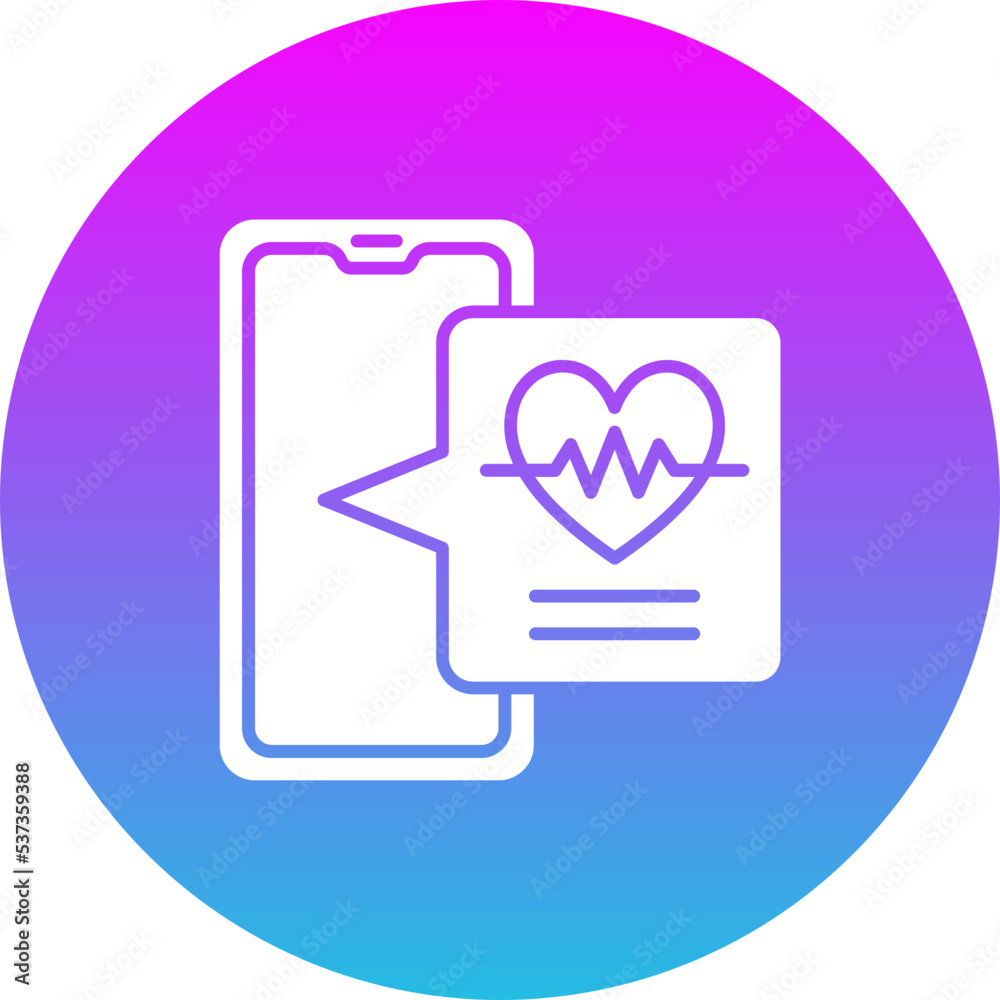 Heart Rate Gradient Circle Glyph Inverted Icon Heart Rate Gradient Circle Glyph Inverted Icon