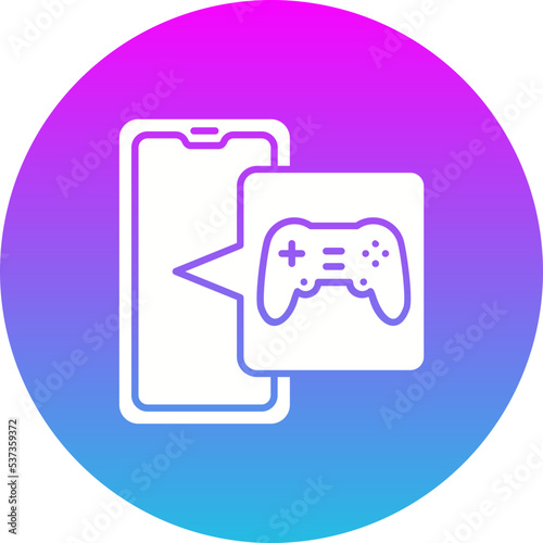 Game Gradient Circle Glyph Inverted Icon